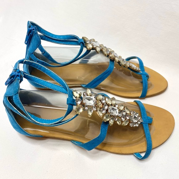 MODERN RUSH blue rhinestone sandals ✨💙 - Picture 2 of 12